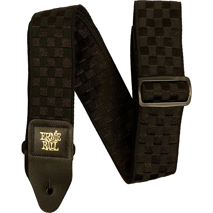 Jacquard Polypro Guitar Strap Black Checkers