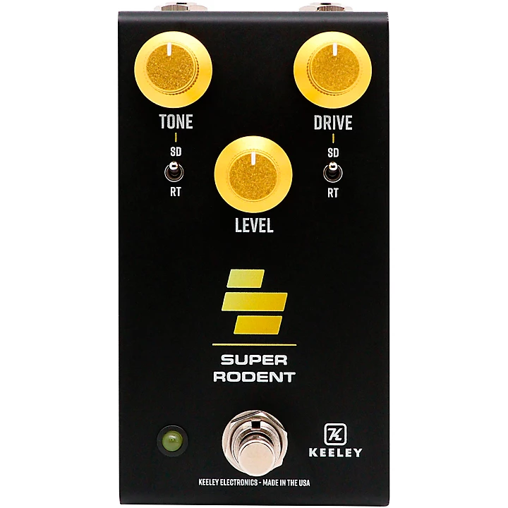 Super Rodent Overdrive Distortion Effects Pedal Black Yellow