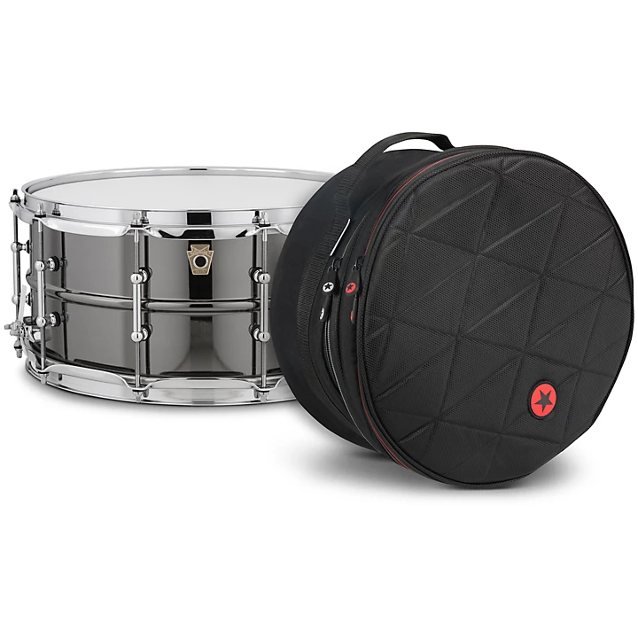 Black Beauty Snare Drum with Tube Lugs and Road Runner Bag