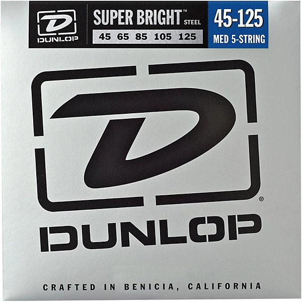 Super Bright Steel Medium 5 String Bass Guitar Strings