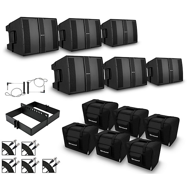 6 CDL10P Active Line Array Speaker Package With Rigging Grid and Bags