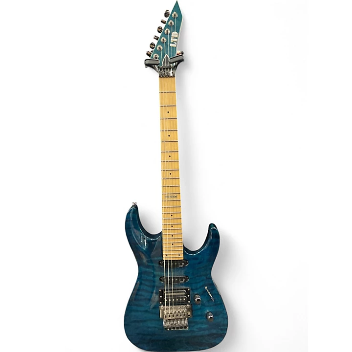 Used ESP LTD MH 103 QM Trans Blue Solid Body Electric Guitar