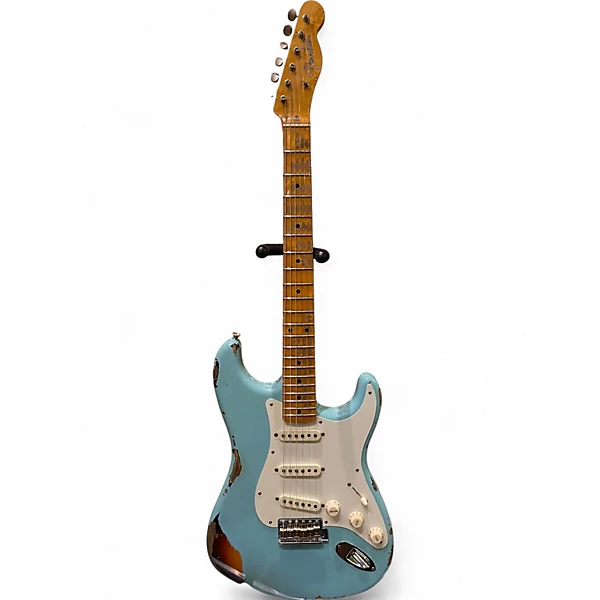 Used Fender LTD HEAVY RELIC MICH MAKER Daphne Blue Solid Body Electric Guitar