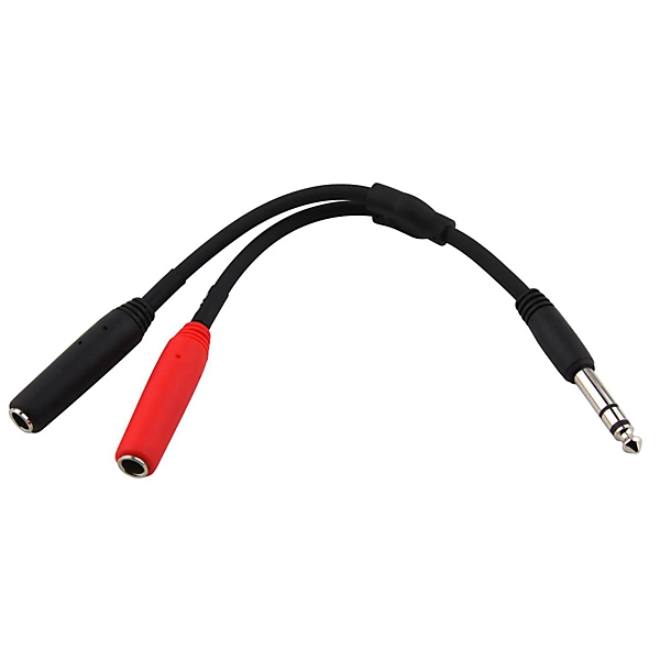 Y Cable Stereo 1 4M to Dual Mono 1 4F 6 in