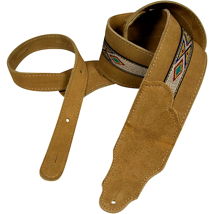 Southwest Suede Guitar Strap Honey