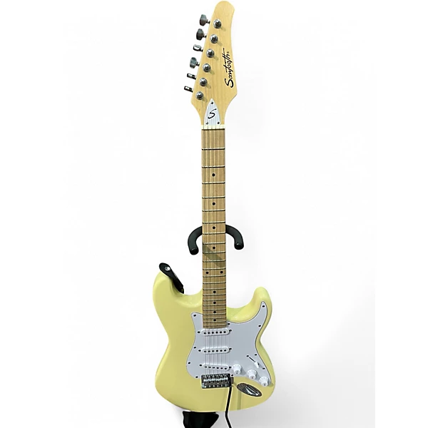 Used Sawtooth Stratocaster Yellow Solid Body Electric Guitar