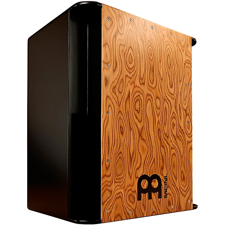 Vertical Subwoofer Snare Cajon Black Makah Burl Frontplate