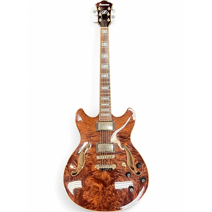Used Ibanez AS103BM ABR 12 01 Maple Burl Hollow Body Electric Guitar