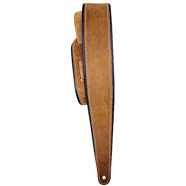 25 Distressed Suede Guitar Strap with Rolled Edge