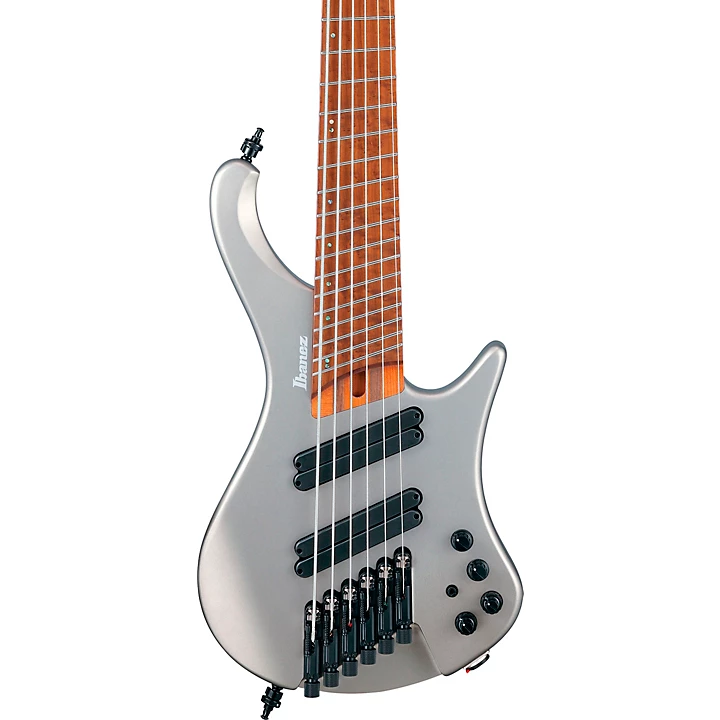 EHB1006MS 6 String Multi Scale Ergonomic Headless Bass Metallic Gray Matte