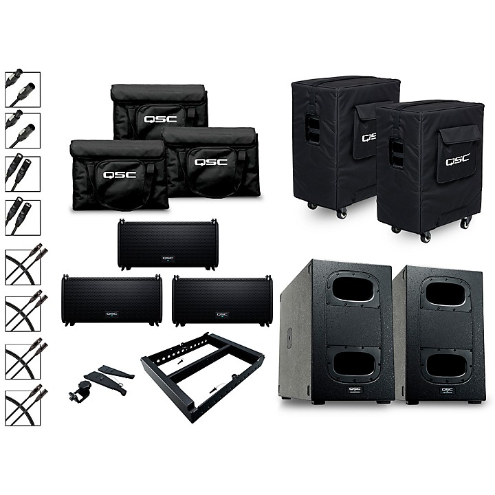 3 LA108 Ground Stack Active Line Array Speaker Package With 2 KS212C Subwoofers