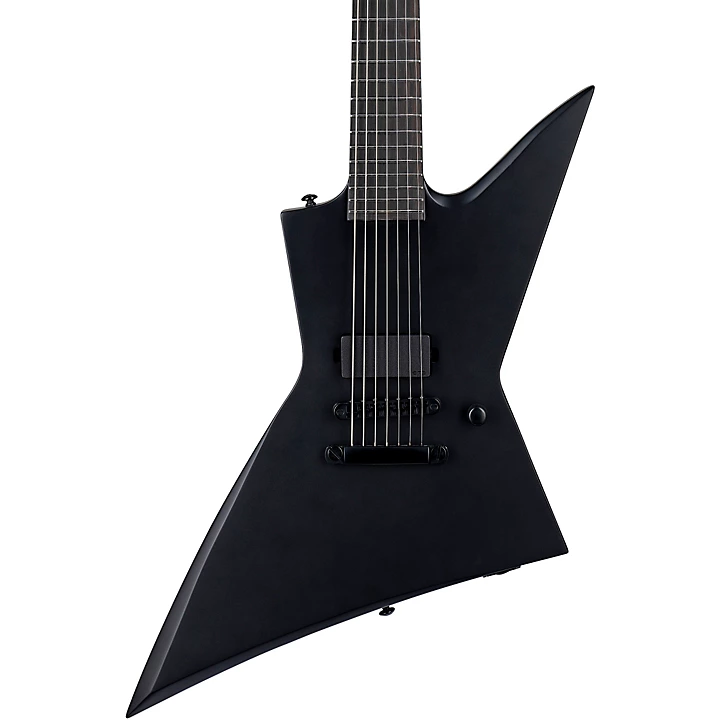 ESP LTD EX 7 Baritone Black Metal 7 String Electric Guitar Black Satin