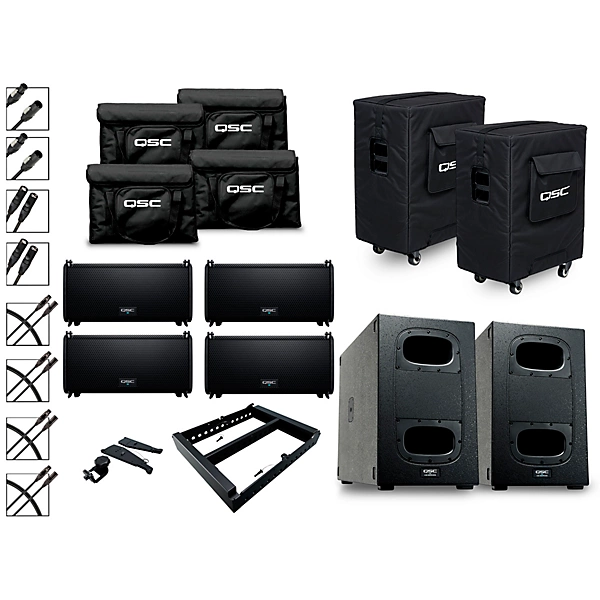 4 LA108 Ground Stack Active Line Array Speaker Package With 2 KS212C Subwoofers