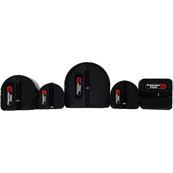 5 piece Molded Classic Series Drum Case Set Black