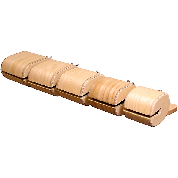 Bentwood Set of 5 Temple Blocks with Mounting Bar
