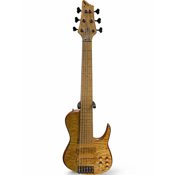 Used D'mark Omega 6 Spalted Exotic Brazillian Electric Bass Guitar