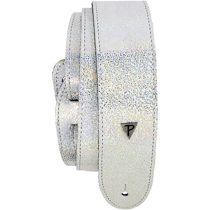 2 Leather Guitar Strap Holographic Pearl