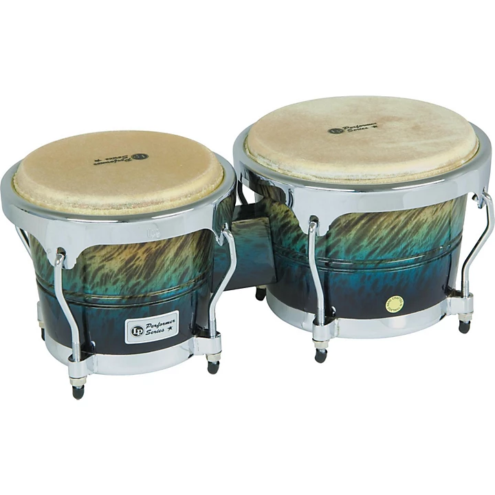 LP Performer Series Bongos With Chrome Hardware Blue Fade