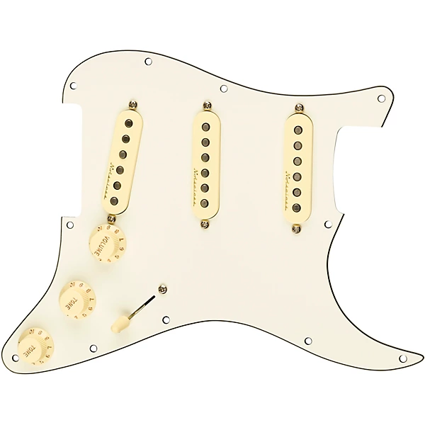 Stratocaster SSS V Noiseless Pre Wired Pickguard White Back White