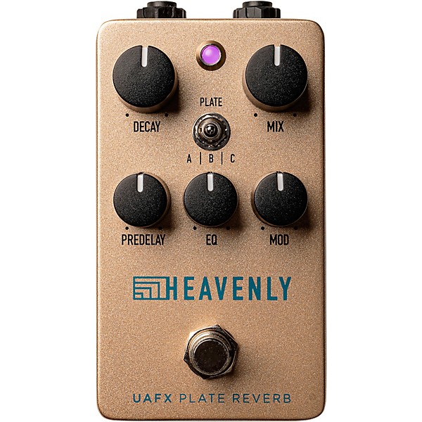 Heavenly Plate Reverb Effects Pedal Gold