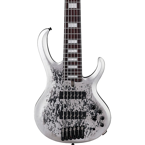 BTB25TH6 6 String Electric Bass Guitar Silver Blizzard Matte