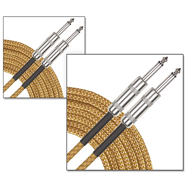 Standard Instrument Cable Tweed 20 ft Gold 2 Pack