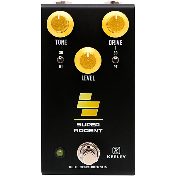 Super Rodent Overdrive Distortion Effects Pedal Black Yellow