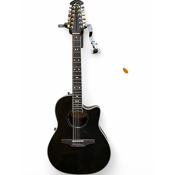 Used Ovation 1866 Legend Black 12 String Acoustic Electric Guitar