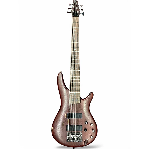 Used Ibanez SR506 6 String brown mahogany Electric Bass Guitar