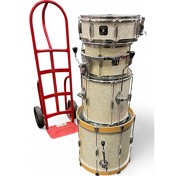 Gretsch Drums Used Gretsch Drums 4 Piece Catalina Pearl White Drum Kit.gc