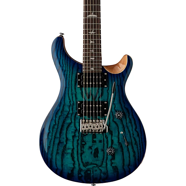 SE Exotic Custom 24 Swamp Ash Burl Electric Guitar Lake Blue