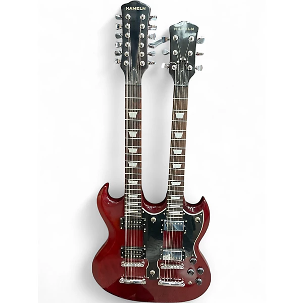 Hameln Used Hameln DOUBLE NECK Wine Red Solid Body Electric Guitar.gc