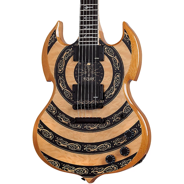 Barbarian Norse Dragon Bullseye Electric Guitar Rawtop