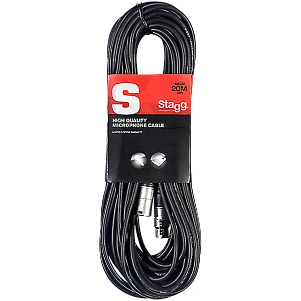 20M 66FT Microphone Cable XLRf XLRm 60 ft Black