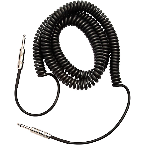 Coiled Instrument Cable 30 ft Black