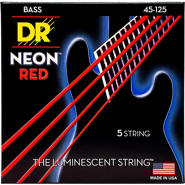 Hi Def NEON Red Coated Medium 5 String 45