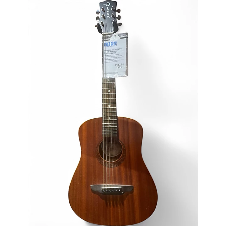 Used Luna Safari Tattoo 3/4 Size Mahogany Acoustic Guitar