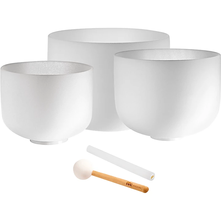 Sonic Energy 3 Piece Crystal Singing Bowl Set G4 E4 C4 432 Hz