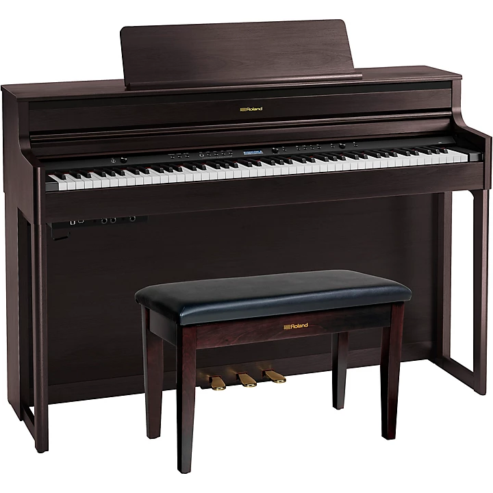 HP704 Digital Upright Piano With Bench Dark Rosewood