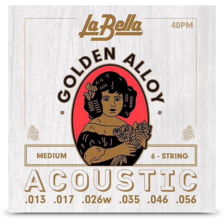 Golden Alloy 6 String Acoustic Guitar Strings Medium