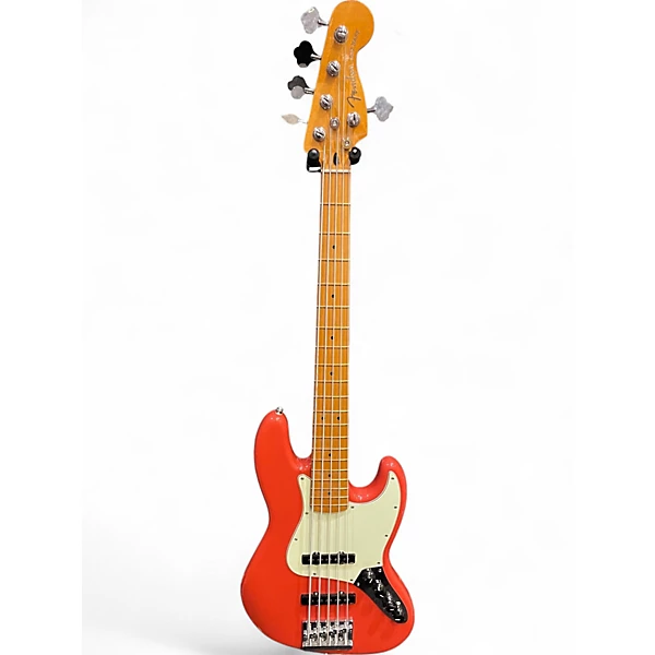 Used Fender Player Plus Jazz Bass V Fiesta Red Electric Bass Guitar