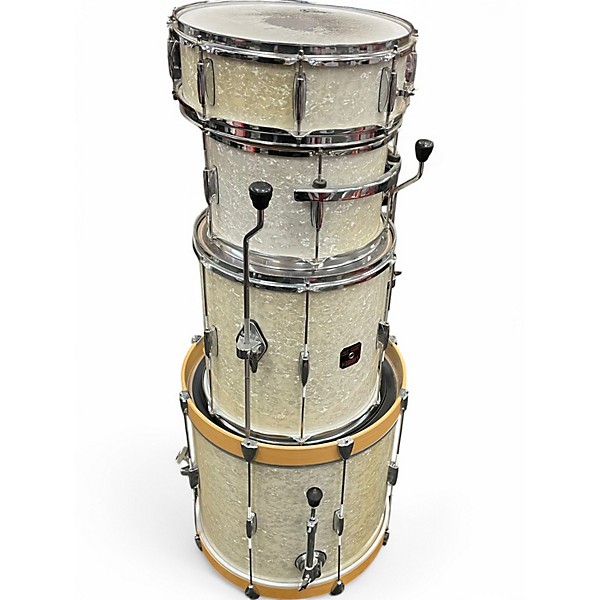 Gretsch Drums Used Gretsch Drums 4 Piece Catalina Pearl White Drum Kit.gc