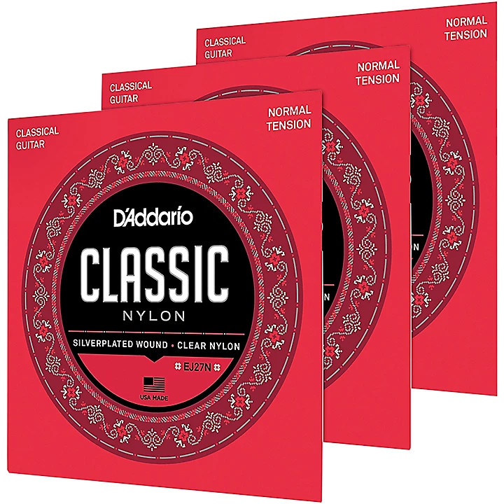 EJ27N 3D Normal Tension Classical Guitar Strings 3 Pack