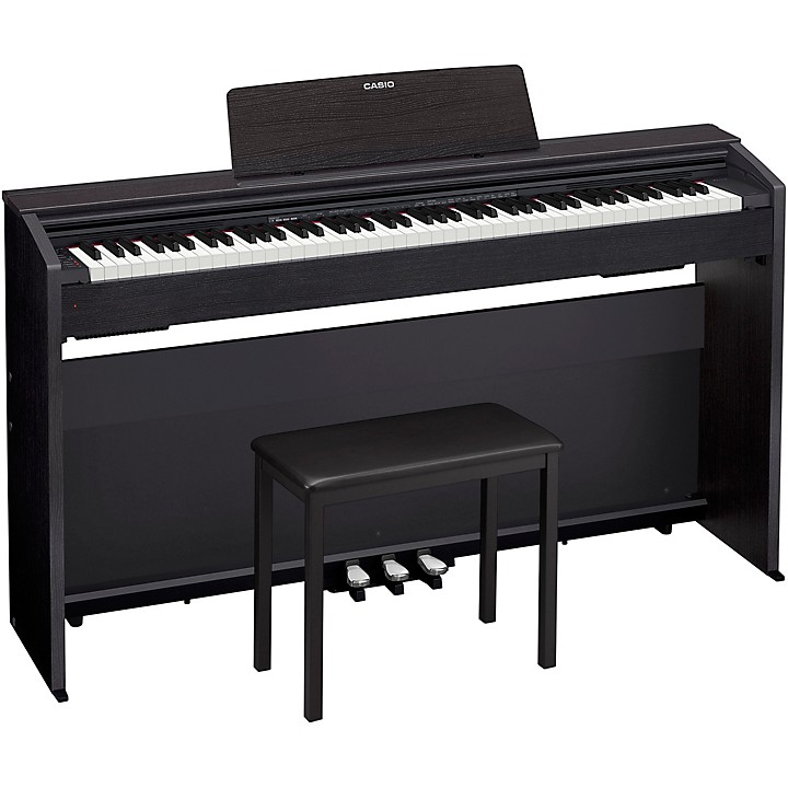 Privia PX 870 Digital Console Piano With CB7 Metal Bench Black