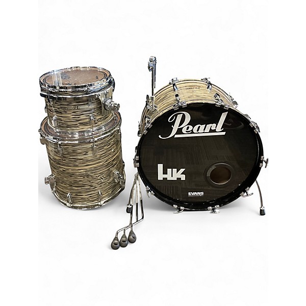 Pearl Used Pearl 3 Piece RESIDENT DELUXE 75TH ANNIVERSARY ZEBRA Drum Kit.gc