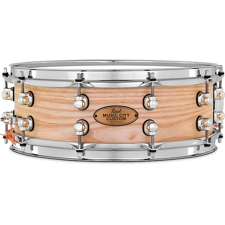 Music City Custom Solid Shell Snare Ash in Hand Rubbed Natural Finish
