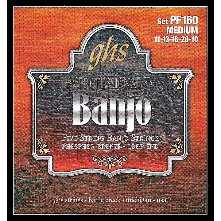 Phosphor Bronze 5 String Banjo Strings Medium