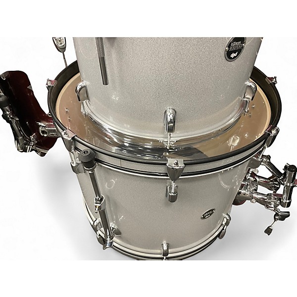 PDP by DW Used PDP by DW 5 Piece CENTER STAGE Silver Sparkle Drum Kit.gc