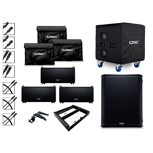 3 LA108 Ground Stack Active Line Array Speaker Package With KS118 Subwoofer