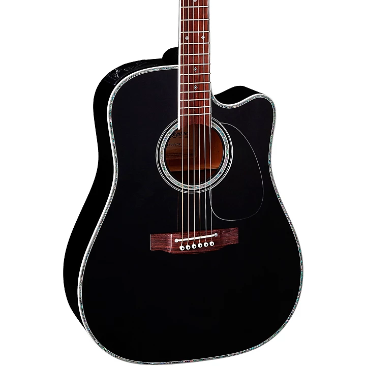 Takamine EF341DX Dreadnought Cutaway Acoustic Electric Guitar Black